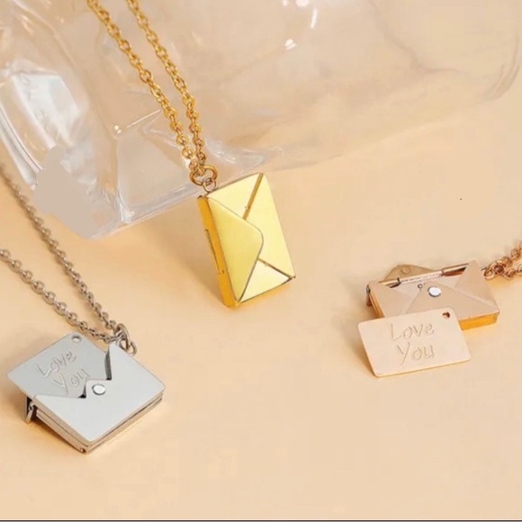 Unique “ Love You” Envelope Locket Necklace - Picture 5 of 8